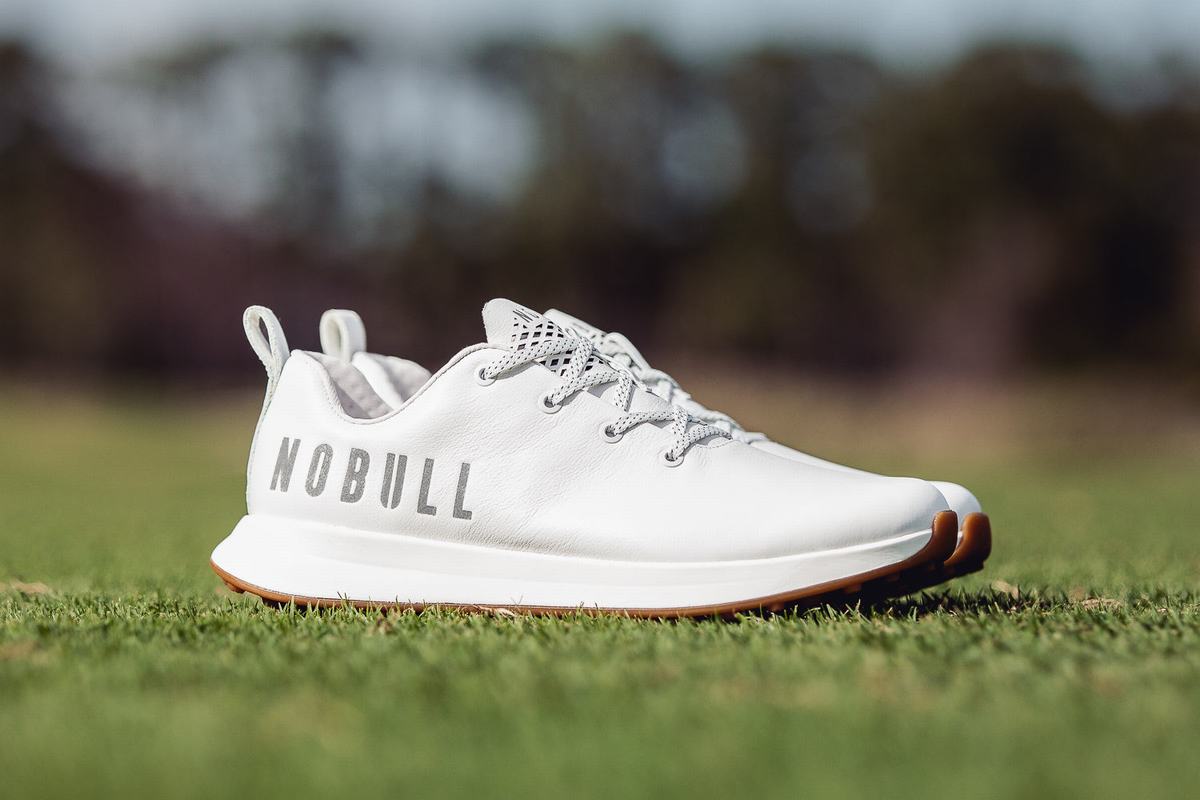 Nobull Leather Women's Golf Shoes White | Australia (AR3967)